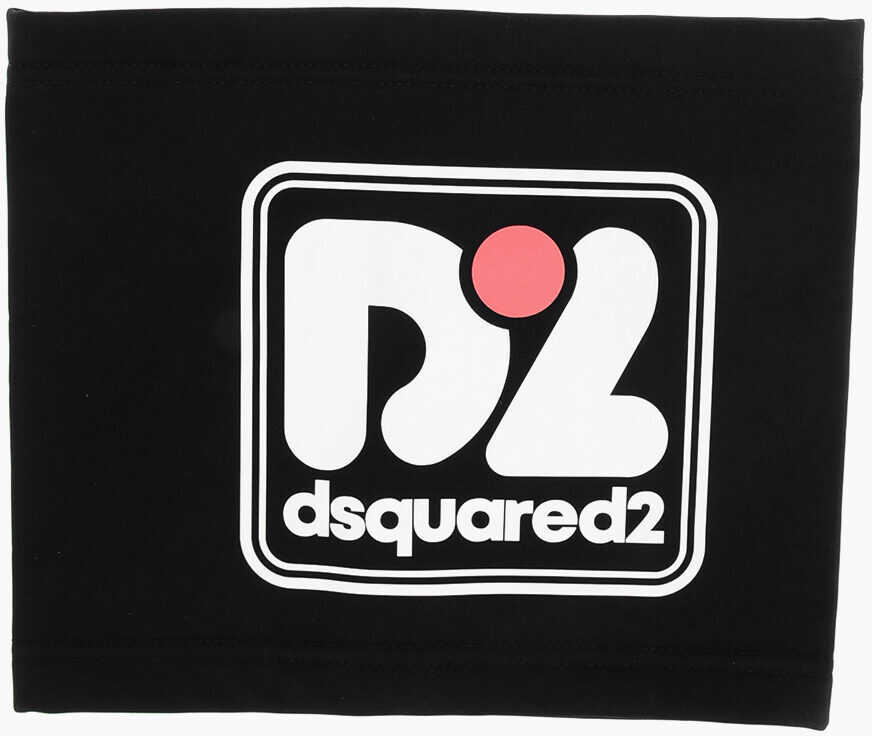 Fulare DSQUARED2 Nylon Blend Snood With Logo Print Black Barbati (BM 18605983) 1