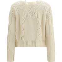 Imbracaminte Dama pagina 636 - Pulovere Ermanno Scervino Embroidery Sweater BLANC DE BL Femei (BM 18606070) - B-mall.ro