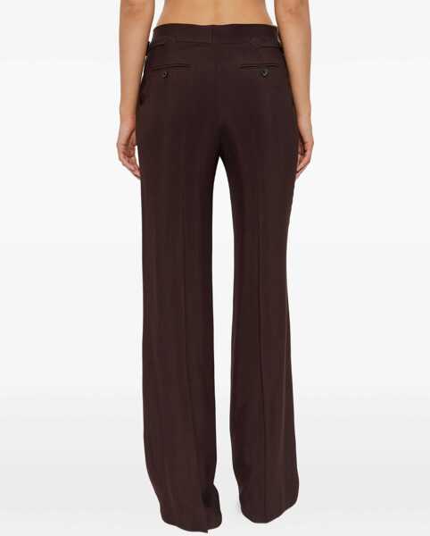 Pantaloni casual Tom Ford Wide Leg Pants DARK CHOCOLATE Femei (BM 18606184) 4