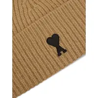 Caciuli pentru Barbati - Caciuli AMI Paris Ami De Coeur beanie Hat CAMEL/NOIR Barbati (BM 18606217) - B-mall.ro