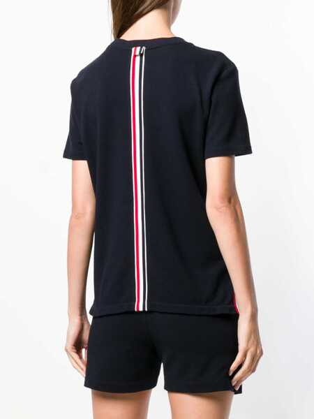 Tricouri Thom Browne T-Shirt with iconic bands NAVY Femei (BM 18606226) 4