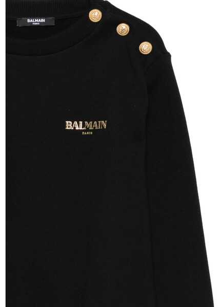 Hanorace Balmain Sweatshirt With Logo BLACK Fete (BM 18606448) 3
