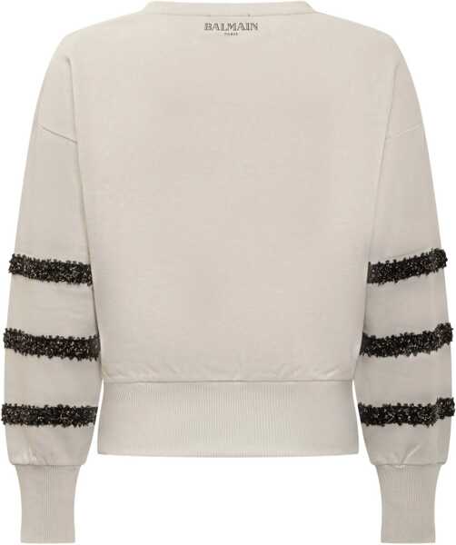 Pulovere Balmain Striped Sweater BEIGE Fete (BM 18606457) 2