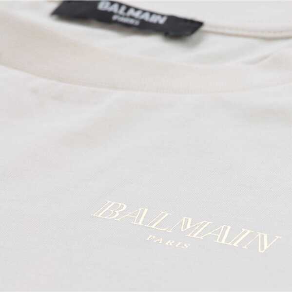 Tricouri Balmain T-Shirt With Logo BEIGE Baieti (BM 18606463) 3