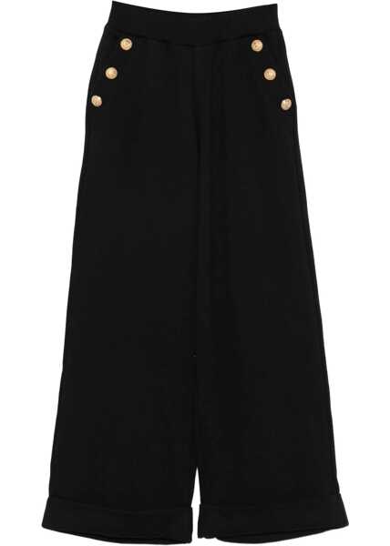 Pantaloni casual Balmain Baggy Pants With Buttons BLACK Baieti (BM 18606496) 1