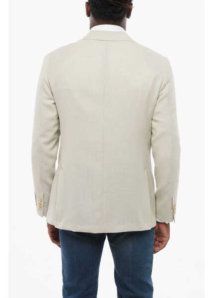 Sacouri elegante CORNELIANI Cc Collection Virgin Wool Side Vents Notch Lapel 2-Button Bl Beige Barbati (BM 18606550) 2