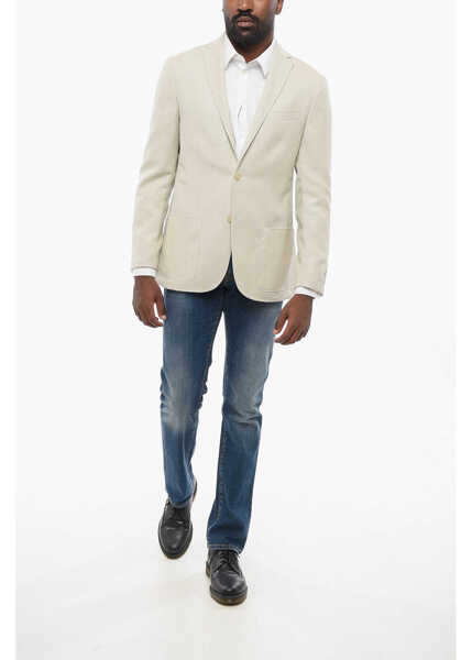 Sacouri elegante CORNELIANI Cc Collection Virgin Wool Side Vents Notch Lapel 2-Button Bl Beige Barbati (BM 18606550) 4