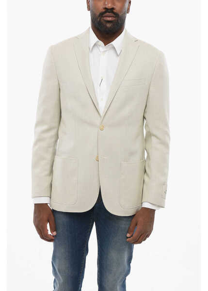 Sacouri elegante CORNELIANI Cc Collection Virgin Wool Side Vents Notch Lapel 2-Button Bl Beige Barbati (BM 18606550) 1