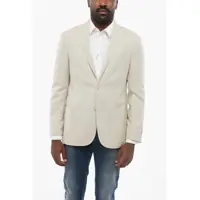 Sacouri elegante Cc Collection Virgin Wool Side Vents Notch Lapel 2-Button Bl Barbati
