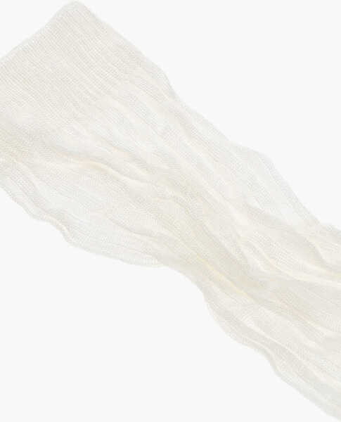 Sosete DSQUARED2 Solid Color Ribbed Long Socks White Femei (BM 18606565) 2