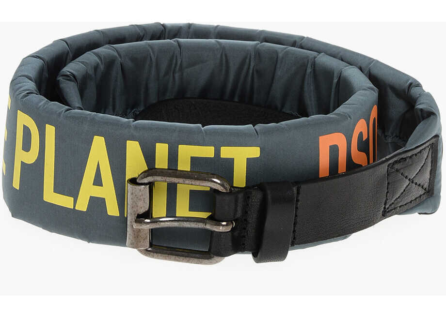 Curele DSQUARED2 Padded Nylon One Life One Planet Belt With Contrasting Print Green Femei (BM 18606583) 1