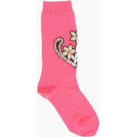 Sosete DSQUARED2 Cotton Blend Demie Long Socks With Jewels