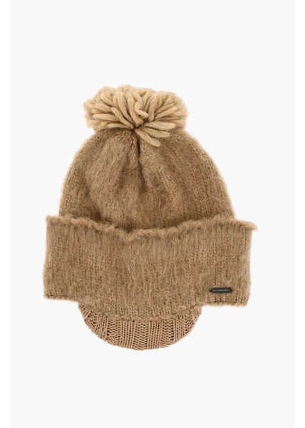 Caciuli DSQUARED2 Wool Blend Beanie With Visor Brown Femei (BM 18606589) 1