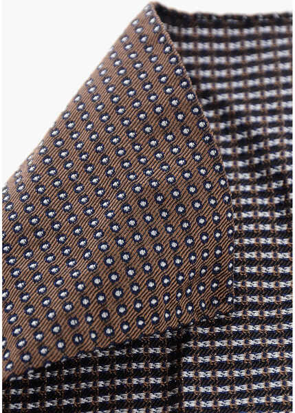 Esarfe DSQUARED2 Polka Dots Silk And Cotton Pocket Square Brown Barbati (BM 18606595) 3