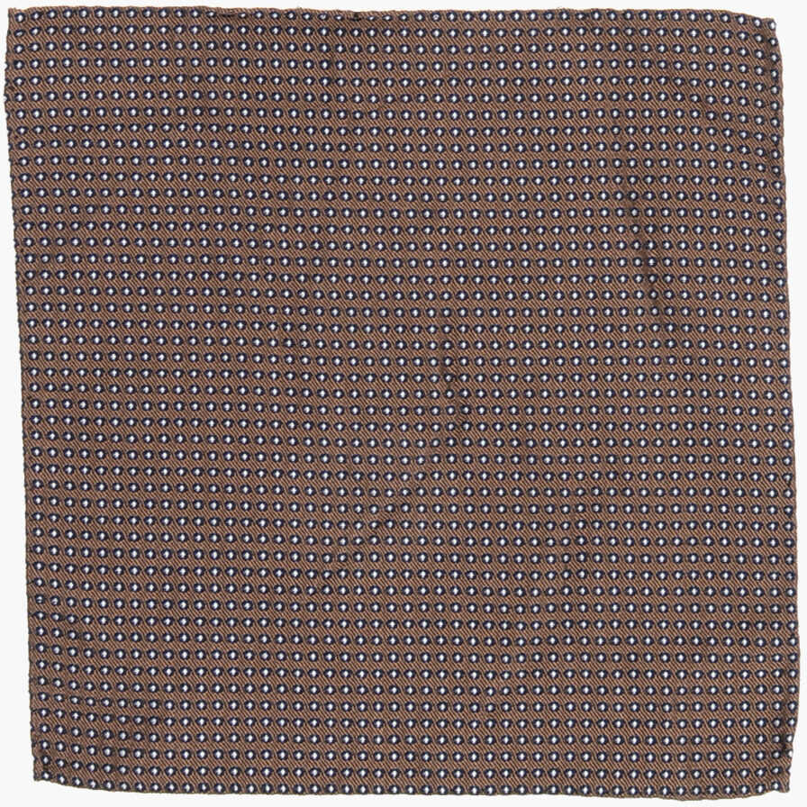 Esarfe DSQUARED2 Polka Dots Silk And Cotton Pocket Square Brown Barbati (BM 18606595) 1
