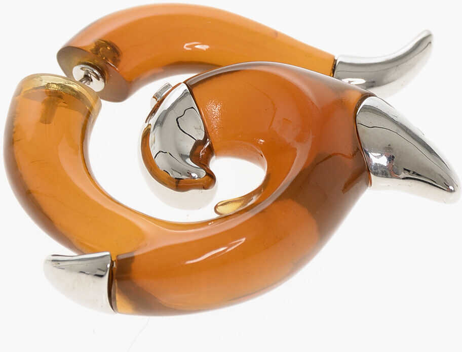 Cercei DSQUARED2 Metal And Resin Flames Single Earring Orange Femei (BM 18606619) 2