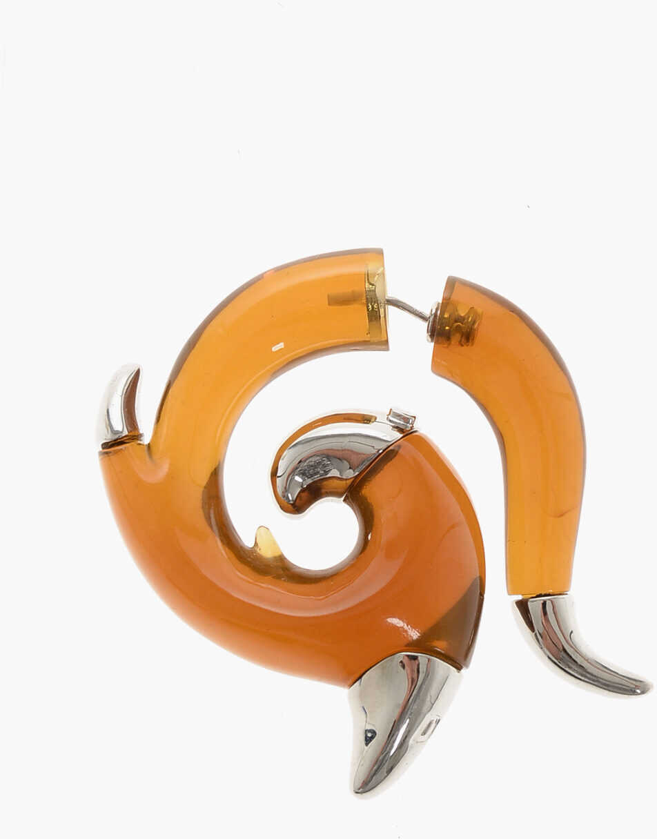 Cercei DSQUARED2 Metal And Resin Flames Single Earring Orange Femei (BM 18606619) 1