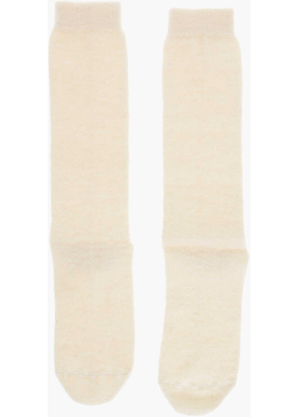 Sosete DSQUARED2 Solid Color Wool Blend Long Socks White Barbati (BM 18606628) 3