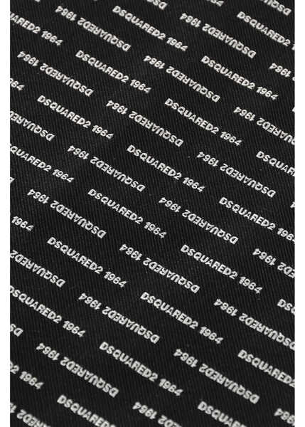 Esarfe DSQUARED2 Silk Pocket Square With All-Over Logo Black Barbati (BM 18606631) 2