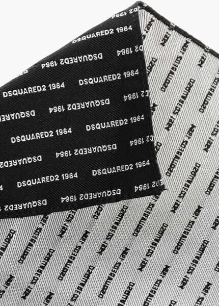 Esarfe DSQUARED2 Silk Pocket Square With All-Over Logo Black Barbati (BM 18606631) 3