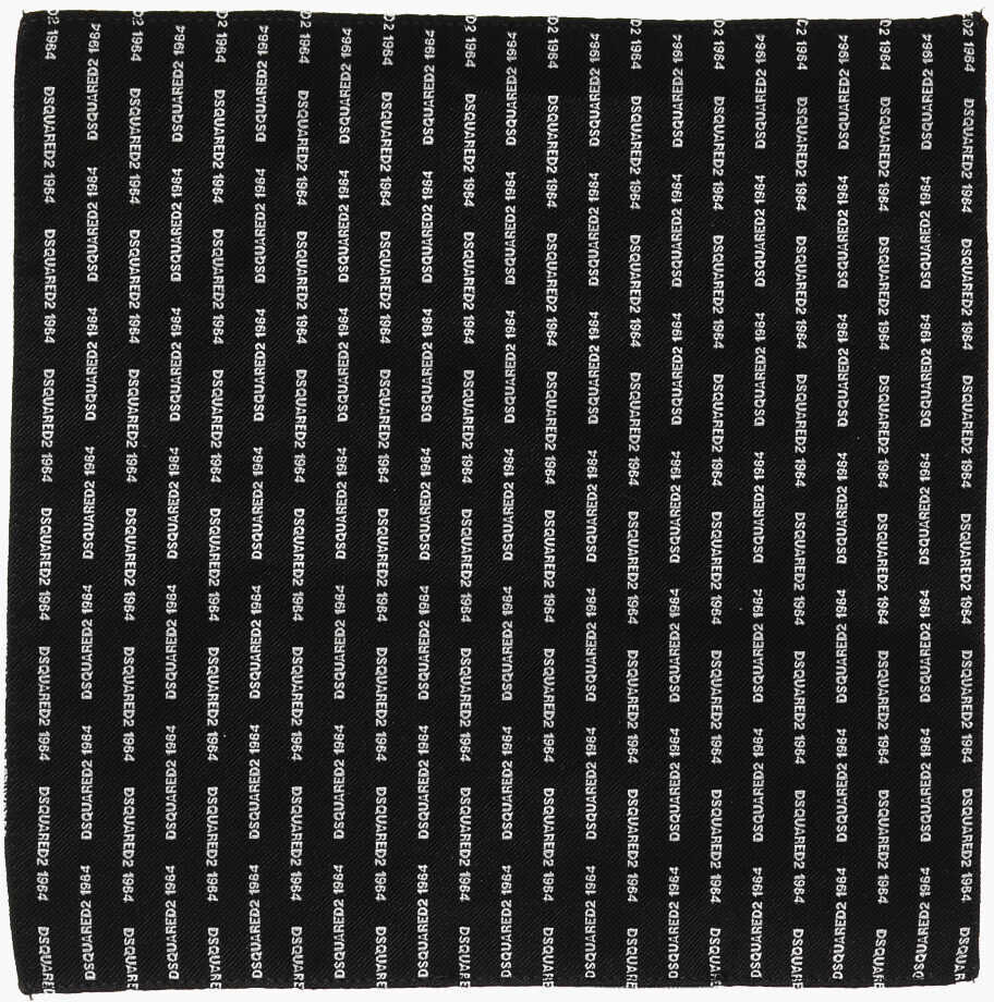 Esarfe DSQUARED2 Silk Pocket Square With All-Over Logo Black Barbati (BM 18606631) 1