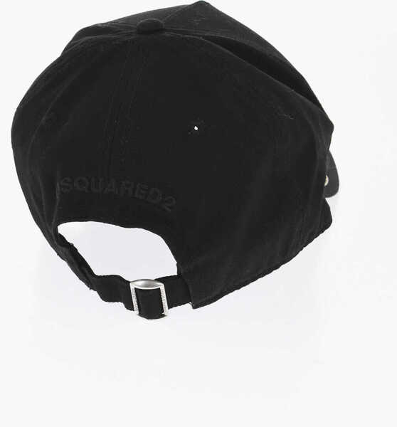 Caciuli DSQUARED2 Cotton Gabardine Icon Cap With Metal Detail Black Femei (BM 18606787) 3