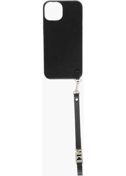 Huse mobil & tablete DSQUARED2 Faux Leather Iphone 13/14 Icon Case Black Femei (BM 18606805) 1