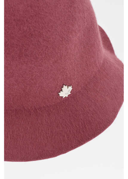 Caciuli DSQUARED2 Rabbit Felt Bucket Hat With Metal Tag Pink Barbati (BM 18606808) 2
