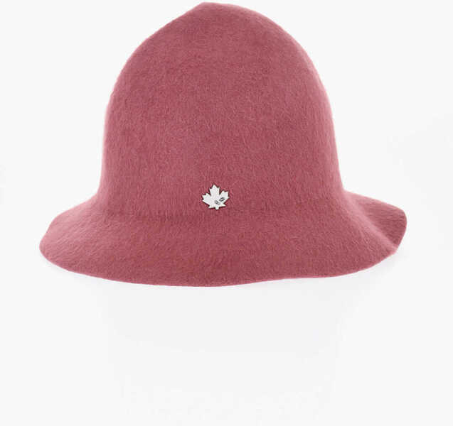 Caciuli DSQUARED2 Rabbit Felt Bucket Hat With Metal Tag Pink Barbati (BM 18606808) 1