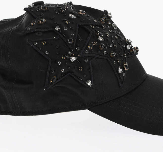 Caciuli DSQUARED2 Embellished Jewels Satin Cap Black Femei (BM 18606814) 2