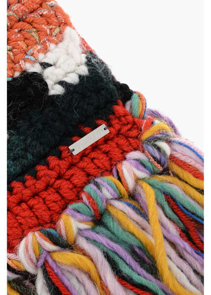 Esarfe DSQUARED2 Slim Fit Multicolor Wool Blend Scarf With Fringes Multicolor Femei (BM 18606826) 2