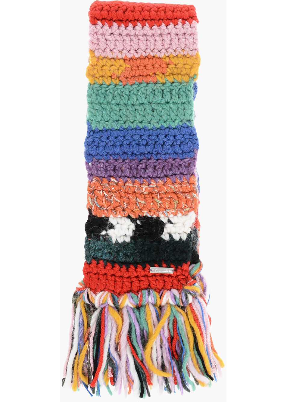 Esarfe DSQUARED2 Slim Fit Multicolor Wool Blend Scarf With Fringes Multicolor Femei (BM 18606826) 1