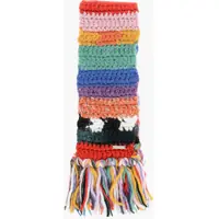 Esarfe Slim Fit Multicolor Wool Blend Scarf With Fringes Femei