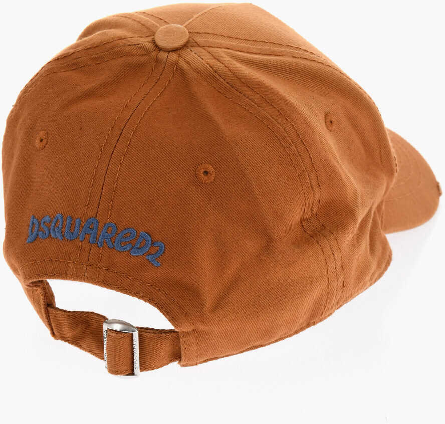 Caciuli DSQUARED2 Cotton Cap With Embossed Details Brown Femei (BM 18606829) 3