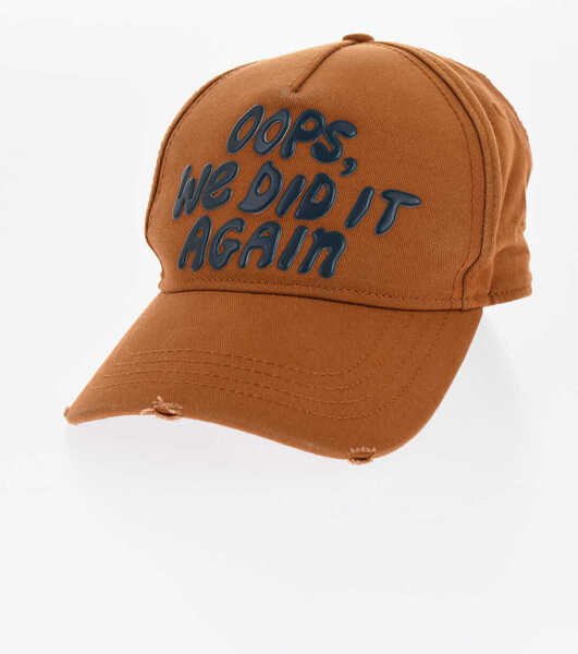 Caciuli DSQUARED2 Cotton Cap With Embossed Details Brown Femei (BM 18606829) 1