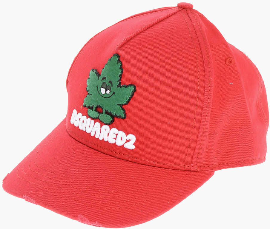 Caciuli DSQUARED2 Cotton Gabardine Could You Be Loved Cap With Embossed Detail Red Barbati (BM 18606844) 1