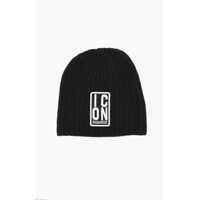 Caciuli Wool And Cashmere Icon Beanie With Embossed Logo Femei