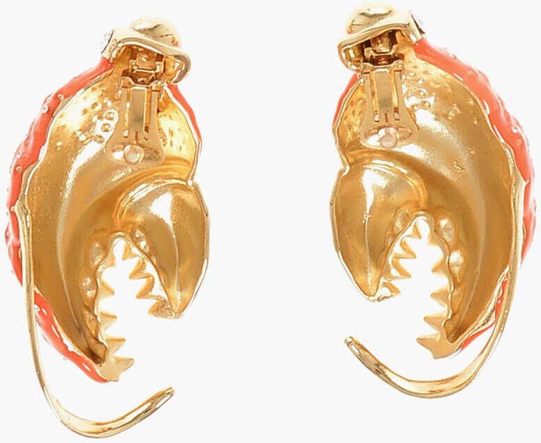 Cercei DSQUARED2 Crab Claw Shaped Rhinestone Clip-On Earrings Orange Femei (BM 18606856) 2