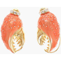 Cercei DSQUARED2 Crab Claw Shaped Rhinestone Clip-On Earrings