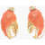 DSQUARED2 Crab Claw Shaped Rhinestone Clip-On Earrings Orange