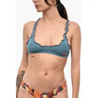 Sutiene Ribbed Bandeau Bikini Top With Contrasting Trim Femei