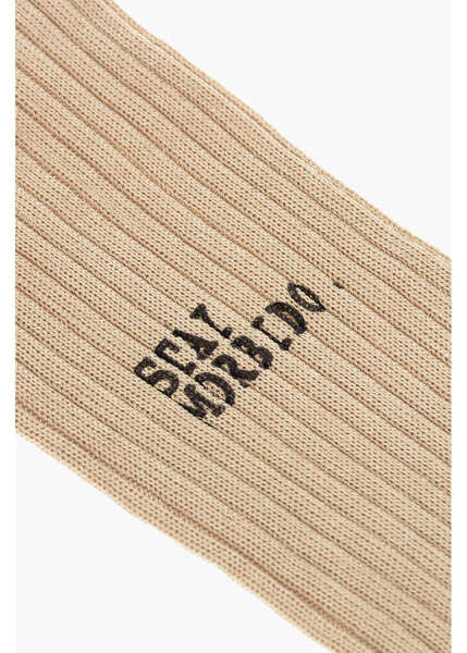 Sosete DSQUARED2 Ribbed Solid Color Long Socks Beige Barbati (BM 18606862) 2