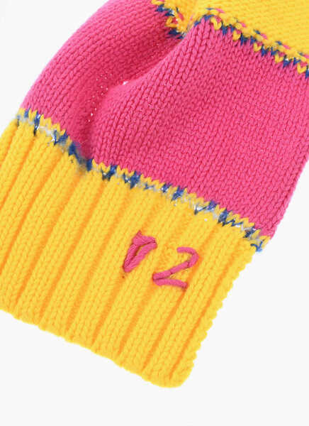 Esarfe DSQUARED2 Vintage Effect Striped Cotton Blend Scarf Yellow Barbati (BM 18606970) 2