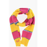 Esarfe DSQUARED2 Vintage Effect Striped Cotton Blend Scarf