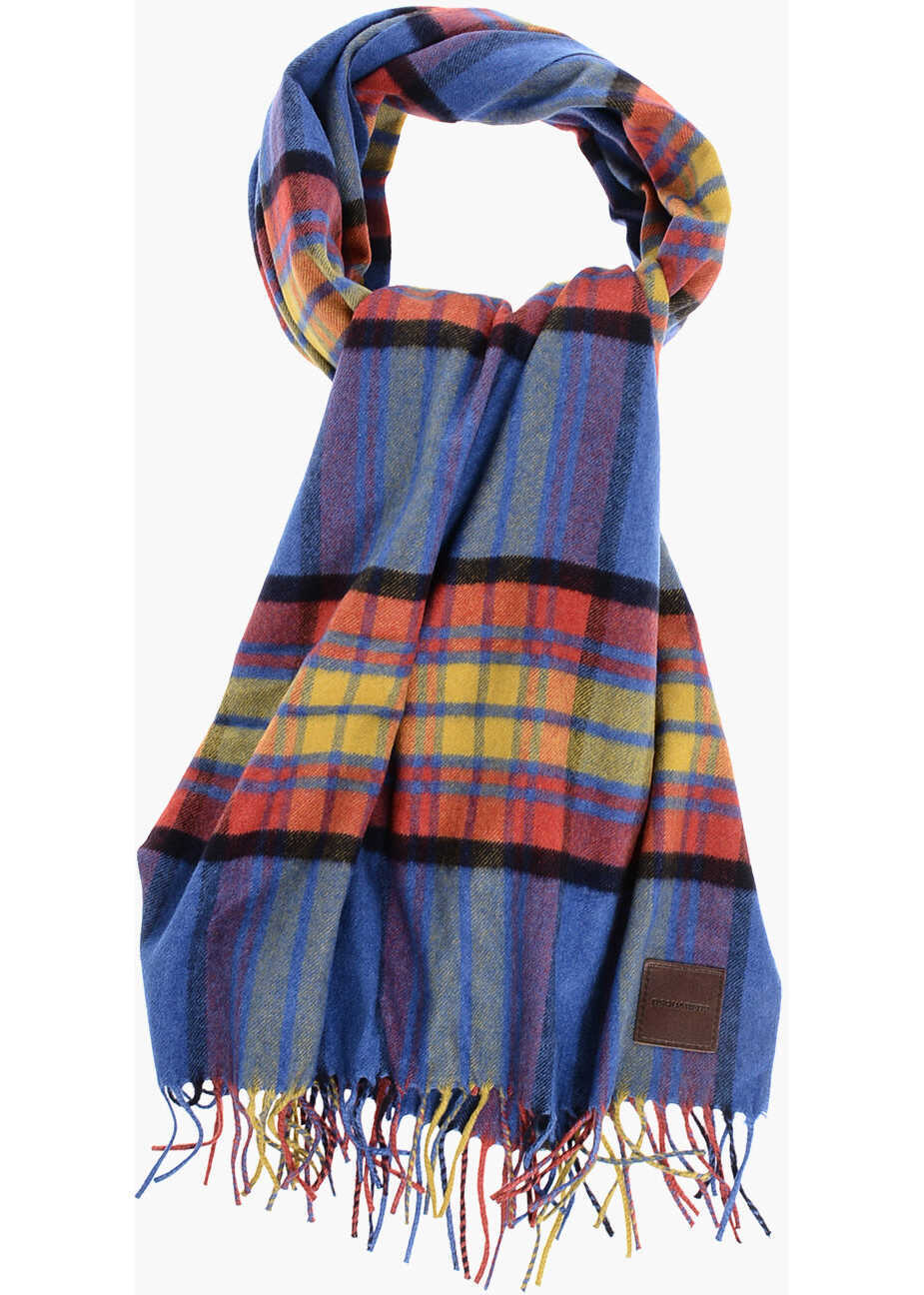 Esarfe DSQUARED2 Tartan Checked Cashmere And Wool Scarf With Fringes Multicolor Barbati (BM 18606973) 2