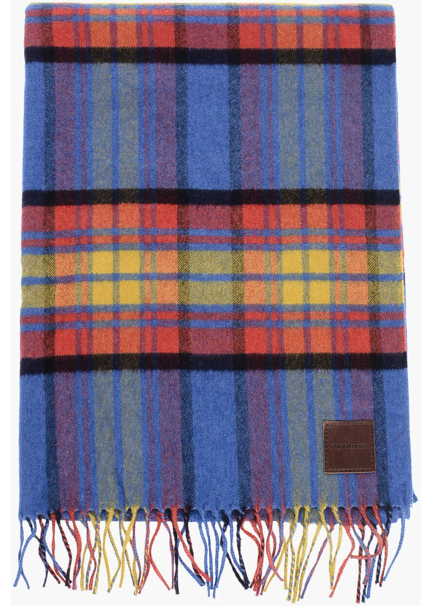 Esarfe DSQUARED2 Tartan Checked Cashmere And Wool Scarf With Fringes Multicolor Barbati (BM 18606973) 1