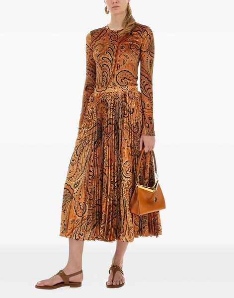 Fuste casual ETRO Pleated Sabl Skirt With Print ORANGE Femei (BM 18607057) 2