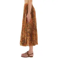 Imbracaminte Dama pagina 233 - Fuste casual ETRO Pleated Sabl Skirt With Print ORANGE Femei (BM 18607057) - B-mall.ro