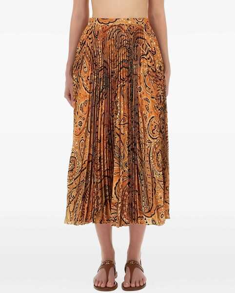 Fuste casual ETRO Pleated Sabl Skirt With Print ORANGE Femei (BM 18607057) 1