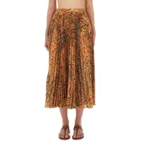 Fuste casual Pleated Sablé Skirt With Print Femei